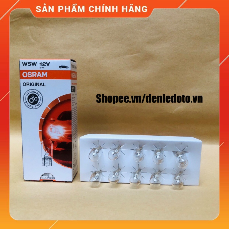 (CHÍNH HÃNG) Bóng Đèn Chân Ghim Nhỏ 1 tóc OSRAM Original T10 W5W 12V 5W/ 24V 5W