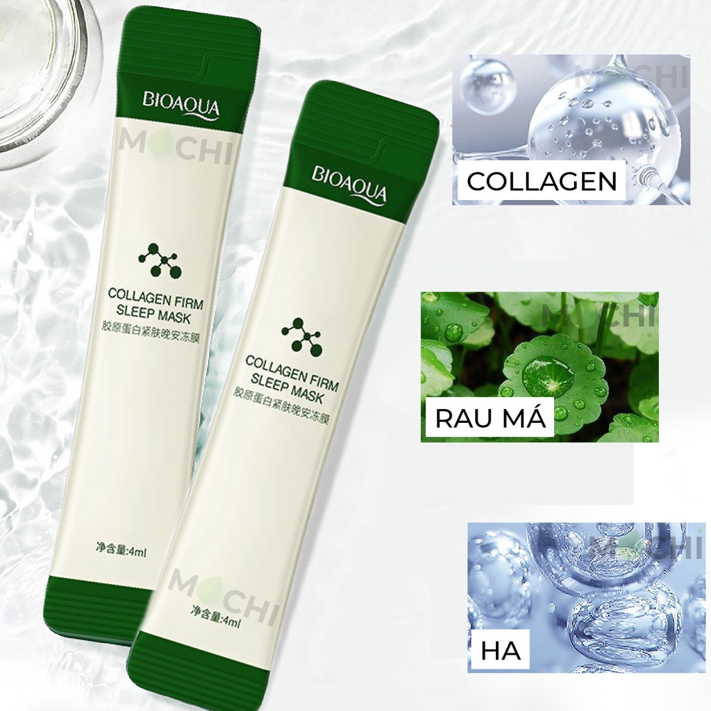 Mặt Nạ Ngủ Thạch BioAqua Nâng Cơ, Căng Bóng, Bổ Sung Collagen Cấp Nước Dưỡng Ẩm 4ml *20 Gói