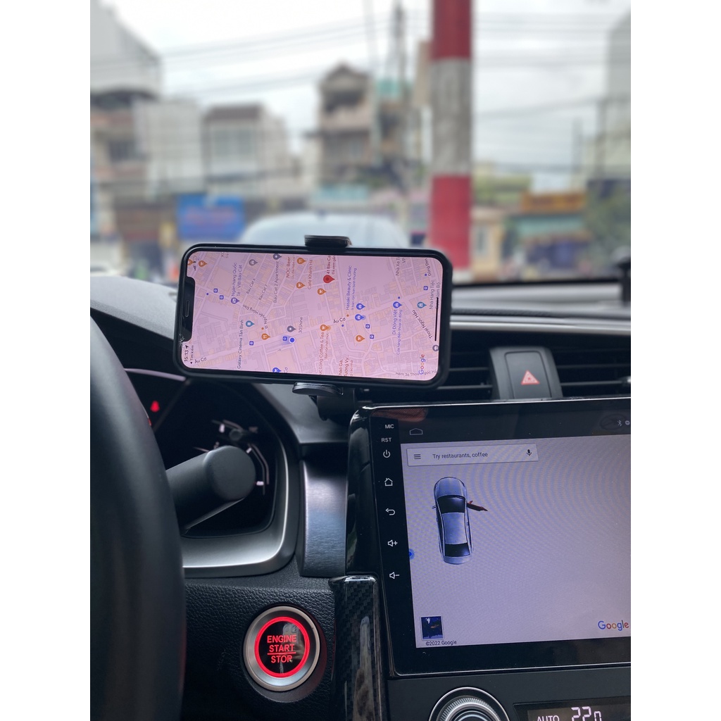 Giá đỡ điện thoại ô tô chống rung lắc MEDICAR V2 (bản khóa tính hiện đại), kẹp điện thoại độ bền cao, sang trọng