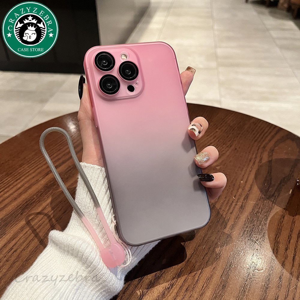 Ốp Điện Thoại PC Cứng Siêu Mỏng Mặt Nhám Kèm Dây Đeo Dành Cho IPhone 14 Plus 13 12 11 Pro Max