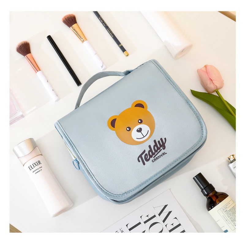 Túi Đựng Đồ Trang Điểm Chống Thấm Nước Họa Tiết Đầu Gấu Dễ Thương