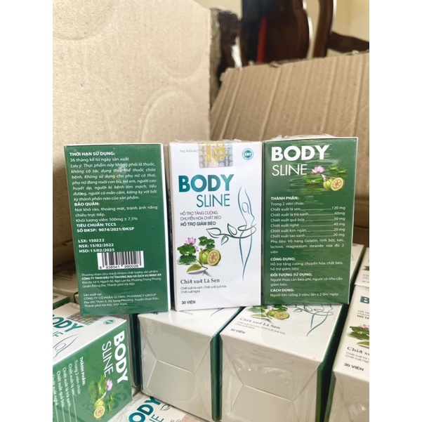 Viên Giảm Mỡ BODY SLINE Chiết Xuất Lá Sen Giảm Nhanh An Toàn Hiệu Quả. Hộp 30 viên