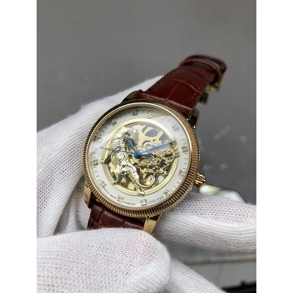 Đồng hồ nam cơ tự động cao cấp trâu vàng dây da cao cấp , máy cực tốt mẫu mới 2021