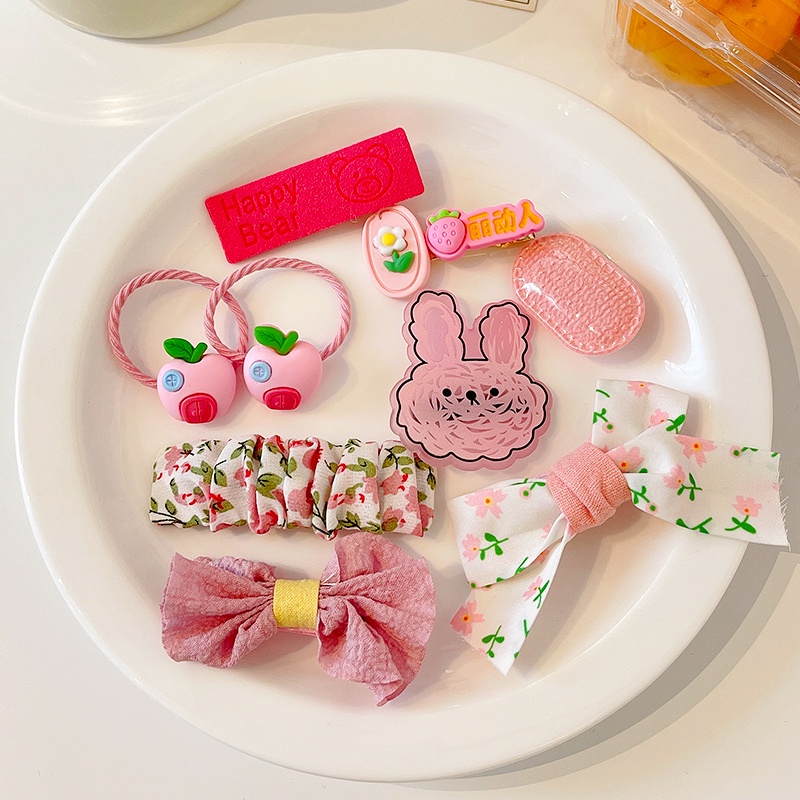 Set 9 Kẹp Tóc Nơ Dễ Thương Cho Bé Gái