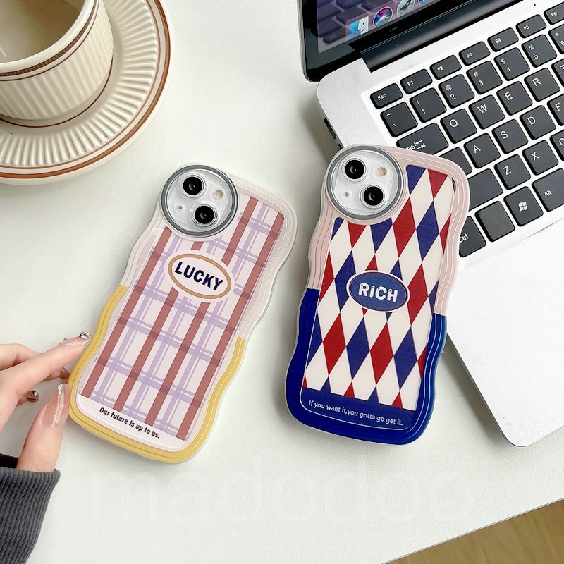 Soft Casing Samsung Galaxy A54 A34 A24 A14 A04 A12 A73 A53 A52 A52S A33 A32 A23 A72 A22 A13 4G 5G A03S A02S A11 A02 A03 A51 A50 A50S A30S A20 A30 A20S A10S A21S M22 M32 M12 M11 M02 Cute Lines Grid Lucky Wave Edge Fine hole Lens protection Phone Case BW 13