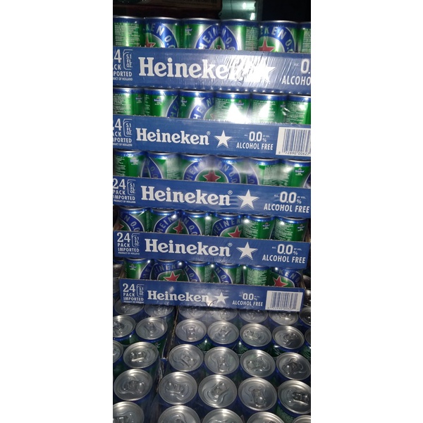 Thùng 24 lon bia Heineken không cồn nhập Hà Lan 150ml