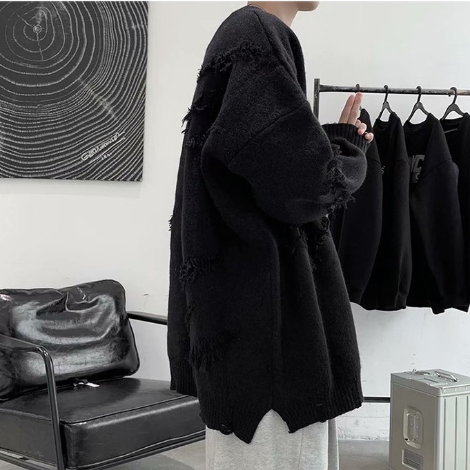 Áo Sweater Tay Dài Dáng Rộng Phong Cách Hip Hop Thời Trang Cho Nam