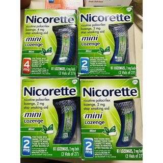 Kẹo cai t.huốc lá Nicorette 2mg-4mg USA