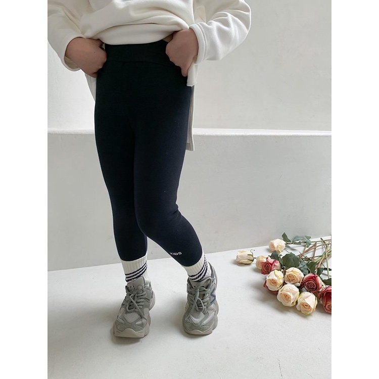 Quần legging trơn cho bé Kids lót lông QG533 sz 90-150, quần bé giá mùa đông, co giãn, ấm áp