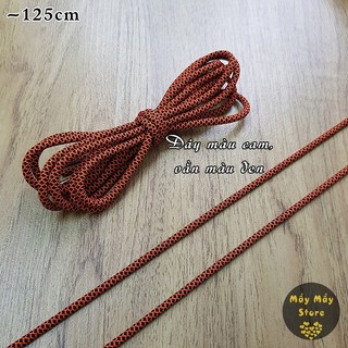 Dây Giày Tròn Màu Cam Vằn Màu Đen Dài ~1m25 (Cho Giày có 6-7 Lỗ Xâu)