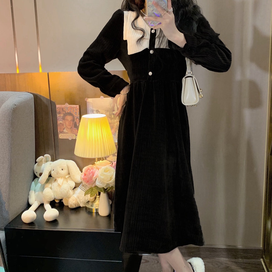 Đầm Maxi Tay Dài Dáng Rộng Màu Trơn Phong Cách Pháp Thời Trang Mới Cho Nữ