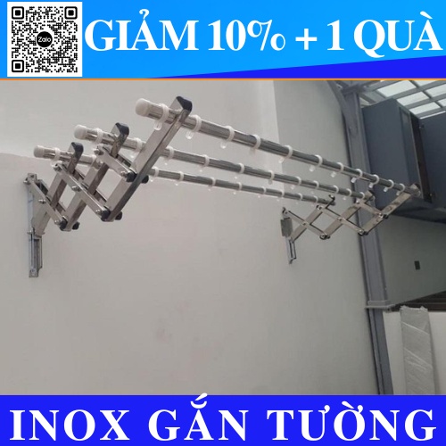 Giàn phơi quần áo Inox 304 dài 2m, giàn phơi thông minh gắn tường HÒA PHÁT siêu bền bảo hành 5 năm [Mã LIFE5