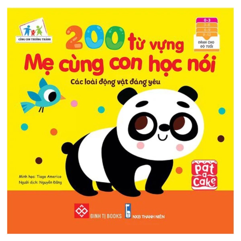 Sách - 200 từ vựng mẹ cùng con học nói - Các loài động vật đáng yêu