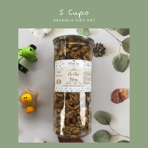 [5 Cups] Hạt Óc Chó Vàng - Hạt Dinh Dưỡng Ăn Liền Hộp 500g