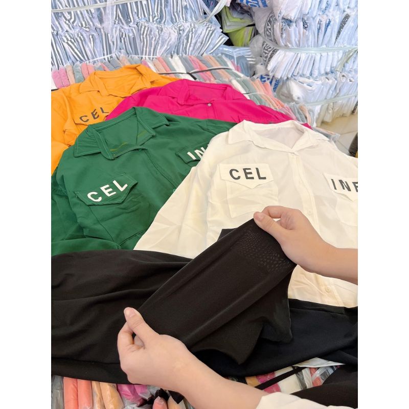 SET SƠ MI TAY DÀI THÊU CHỮ MIX QUẦN LEGGING DÀI BIGSIZE 60-105KG