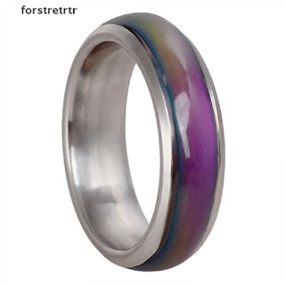 Forstretrtr Creative Temperature Sensitive Color Changing Stainless Street Ring Mood Rings Feeling Emotion Temperature Ring Gift Fashion Jewelry Simple Ring EN