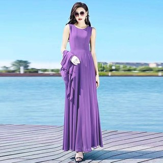 SET MAXI ĐẦM XÒE + ÁO CHOÀNG 2098