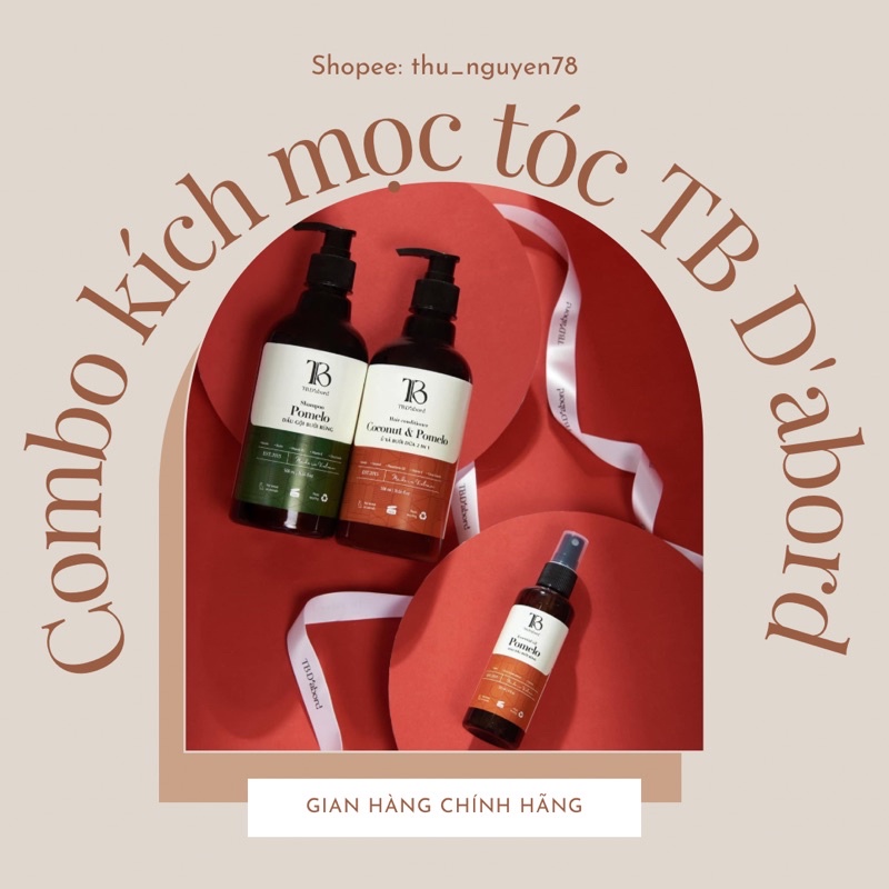 Combo Kích Mọc Tóc Bưởi Rừng TB D'abord - tặng kèm quà xinh
