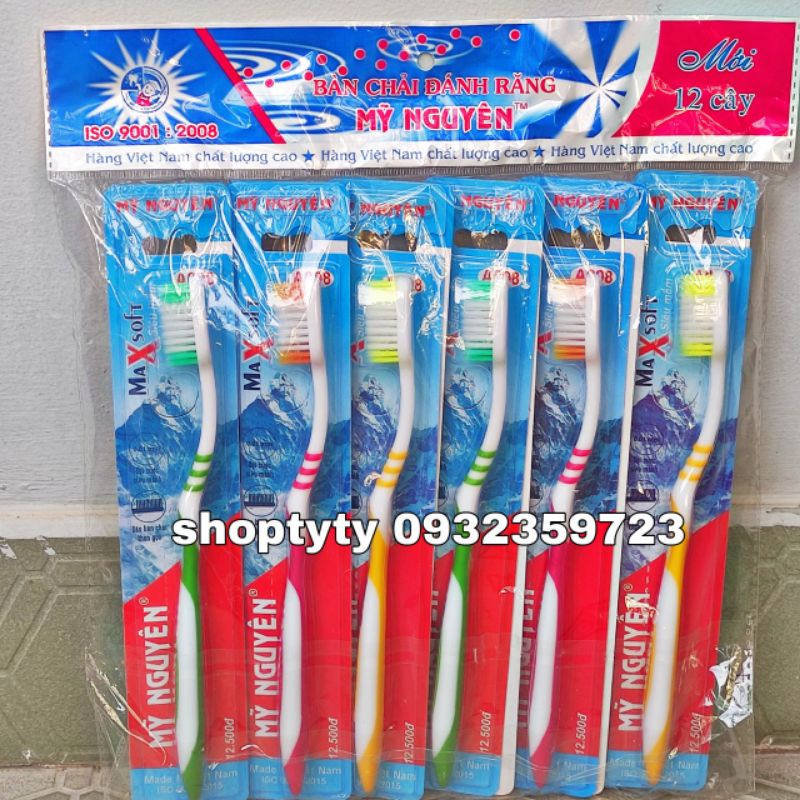1 Vỉ 12 Cây Bàn Chải Đánh Răng Người Lớn Mỹ Nguyên Nhiều Mẫu