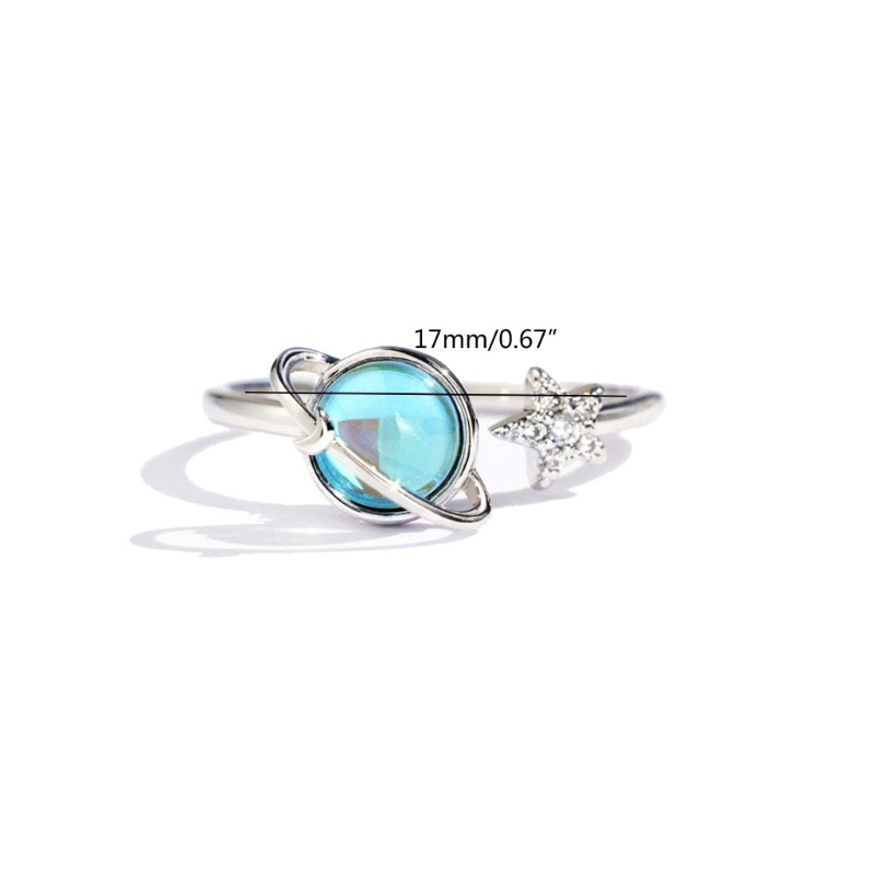 Nhẫn Thiết Kế Mở Hình Ngôi Sao Và Mặt Trăng Phong Cách Hàn Quốc