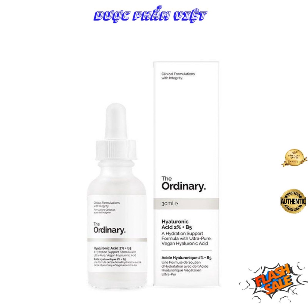 Serum Cấp Ẩm Chuyên Sâu, Phục Hồi Da Hư Tổn Hyaluronic 2% + B5 The Ordinary