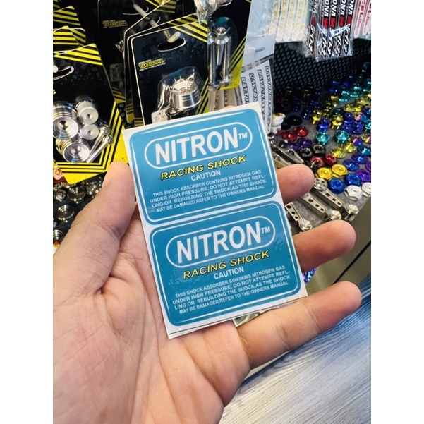 Tem sticker decal chất liệu in trong thương hiệu Nitron, thích hợp dán trên các nền xe sáng màu
