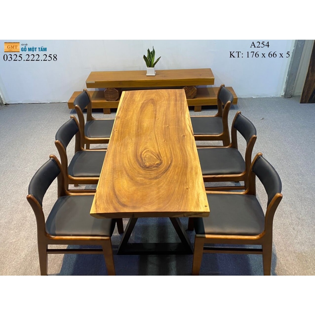 Bàn Cafe Gỗ Me Tây, Bàn Sân Vườn Gỗ Me Tây Dài 1,76m Rộng 66cm Dày 5cm