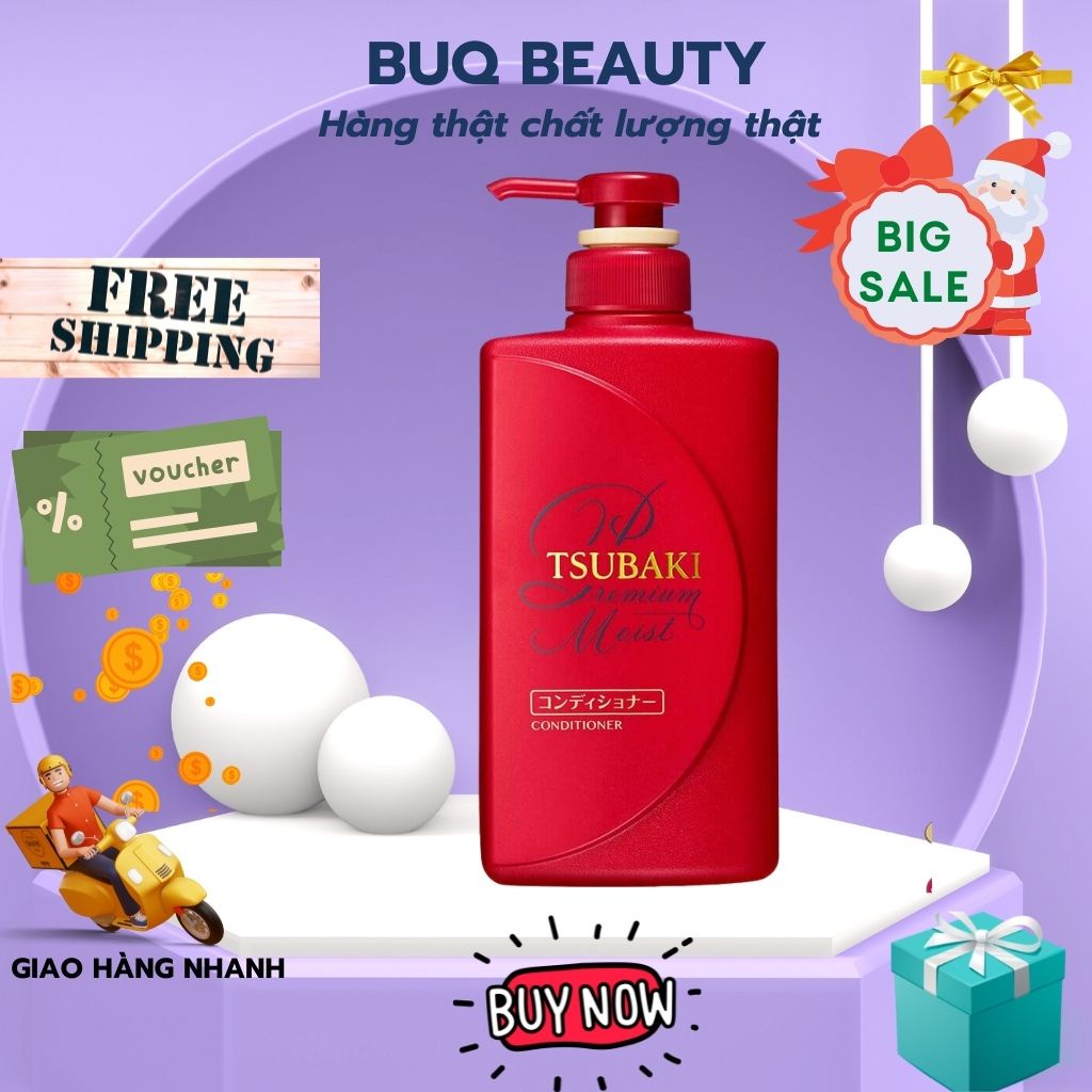 Dầu Xả Tóc Tsubaki Đỏ Nhật Bản Premium Moist Tsubaki Dưỡng tóc Suôn Mềm Bóng Mượt Chính Hãng