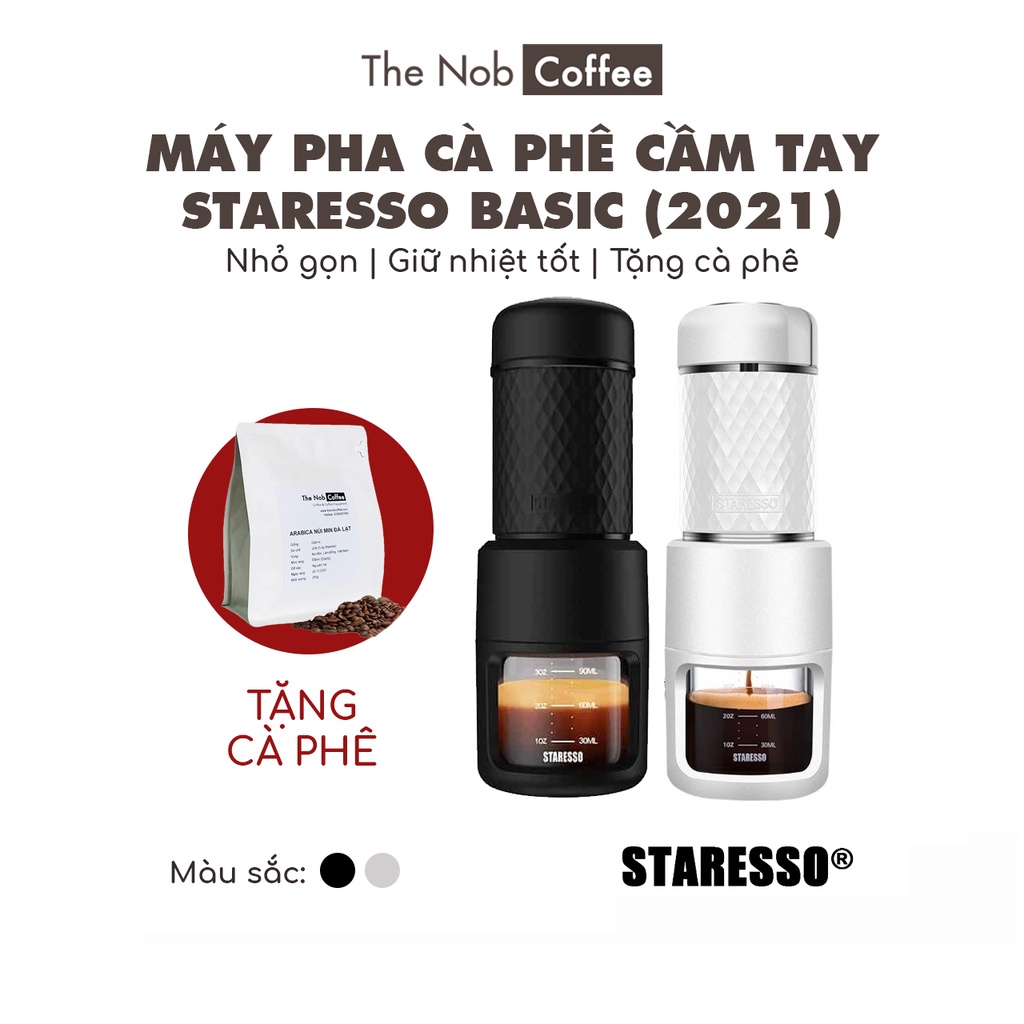 Máy pha cà phê cầm tay Staresso Basic bản nâng cấp 2021 | Bảo hành chính hãng (Tặng kèm cà phê)