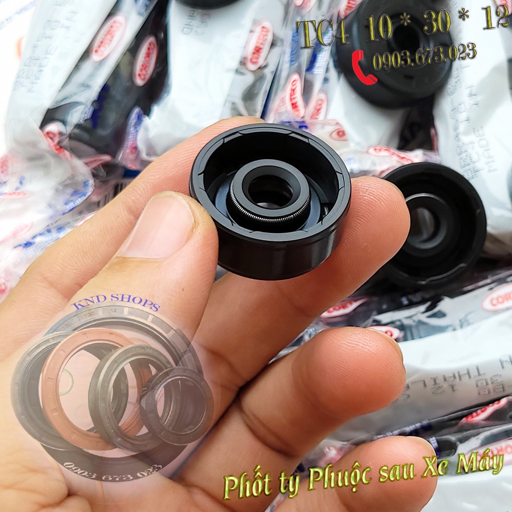 Phốt ty phuộc sau xe máy Honda Click NOK TC4 10*30*12 | TTO TC4 10*30*12 loại vòng đệm 1 lò xo | KND Shops