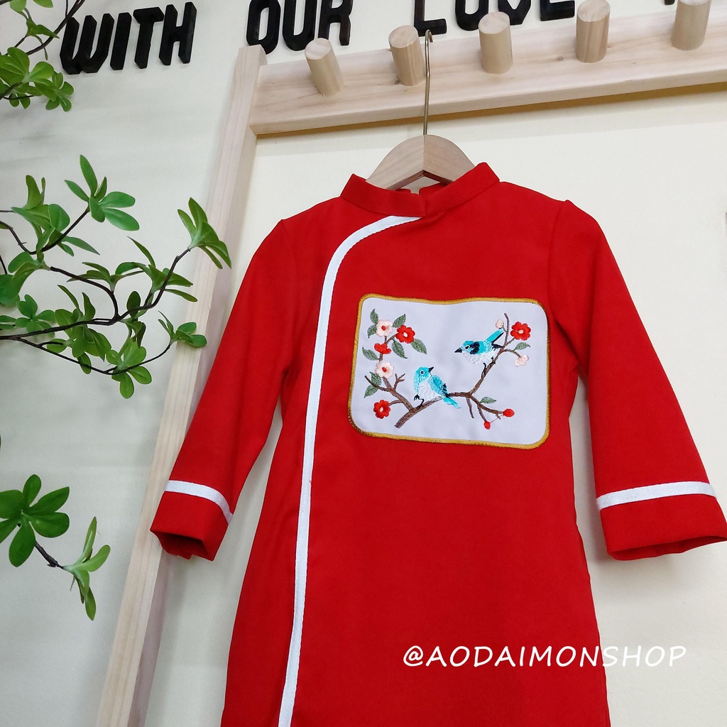 Áo Dài Bé Trai Hoàng Yên Nhung Text 4 Màu