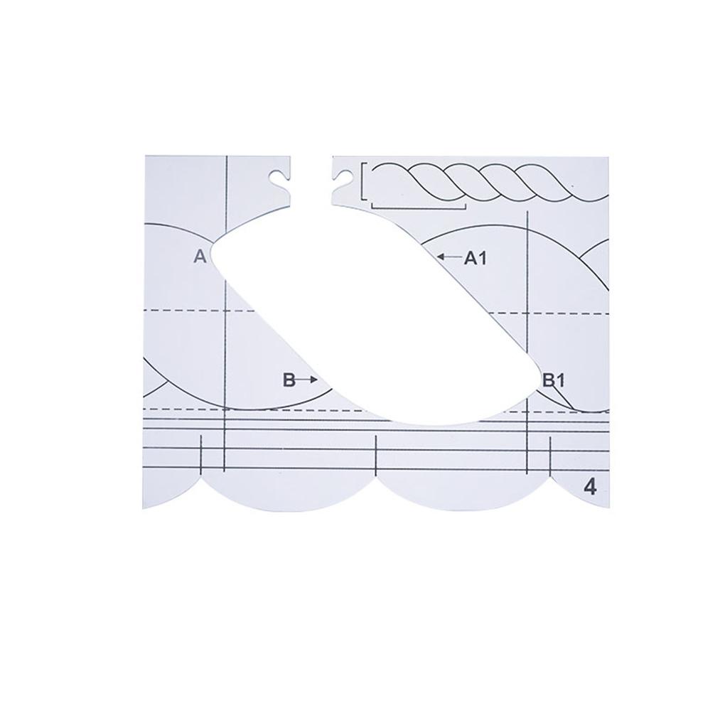 [spl] Bộ 4 Khuôn Rỗng Trong Suốt Chắc Chắn Dùng Để May Vá DIY