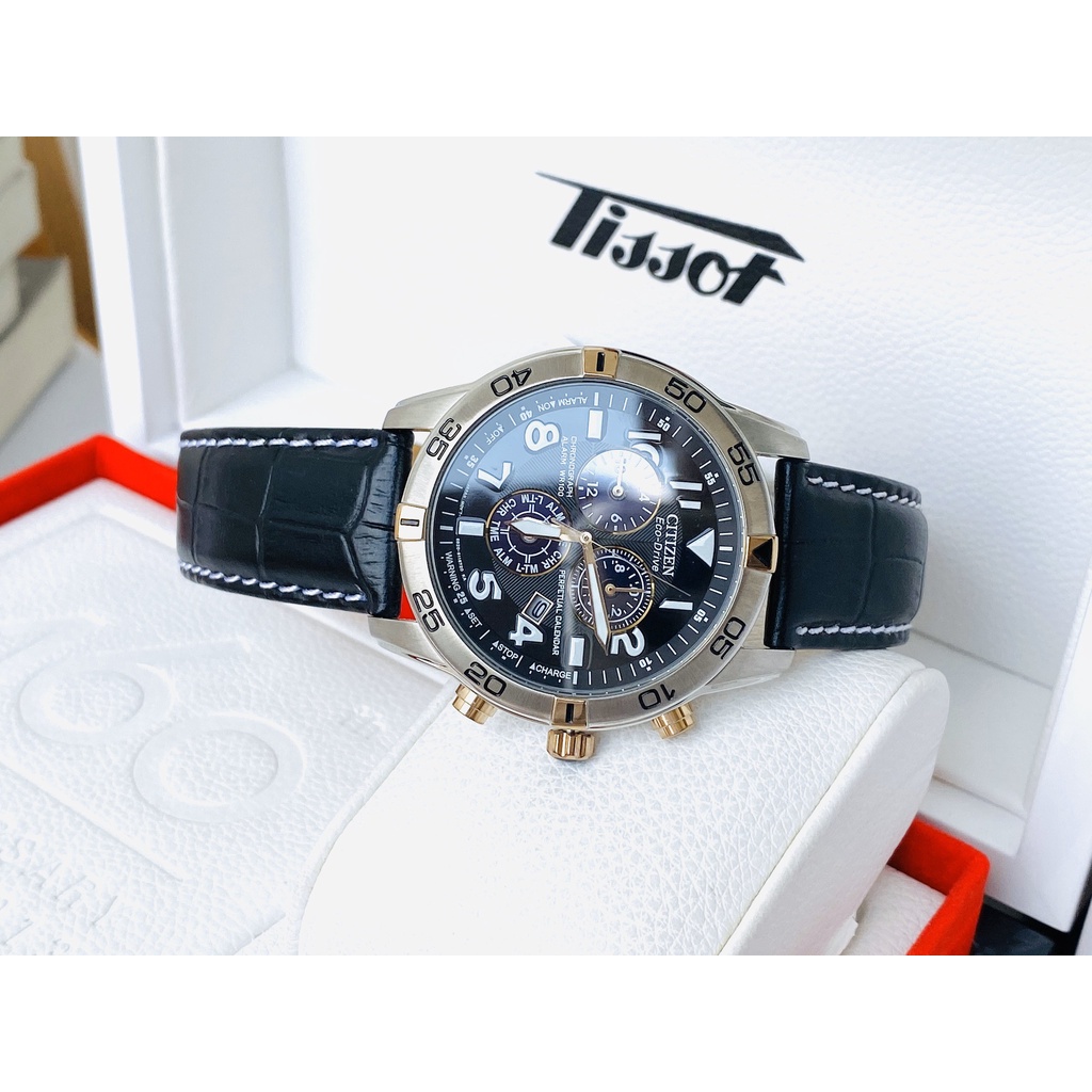 Đồng hồ nam dây da Citizen Eco Drive Perpetual Calendar Chronograph BL5476-00E