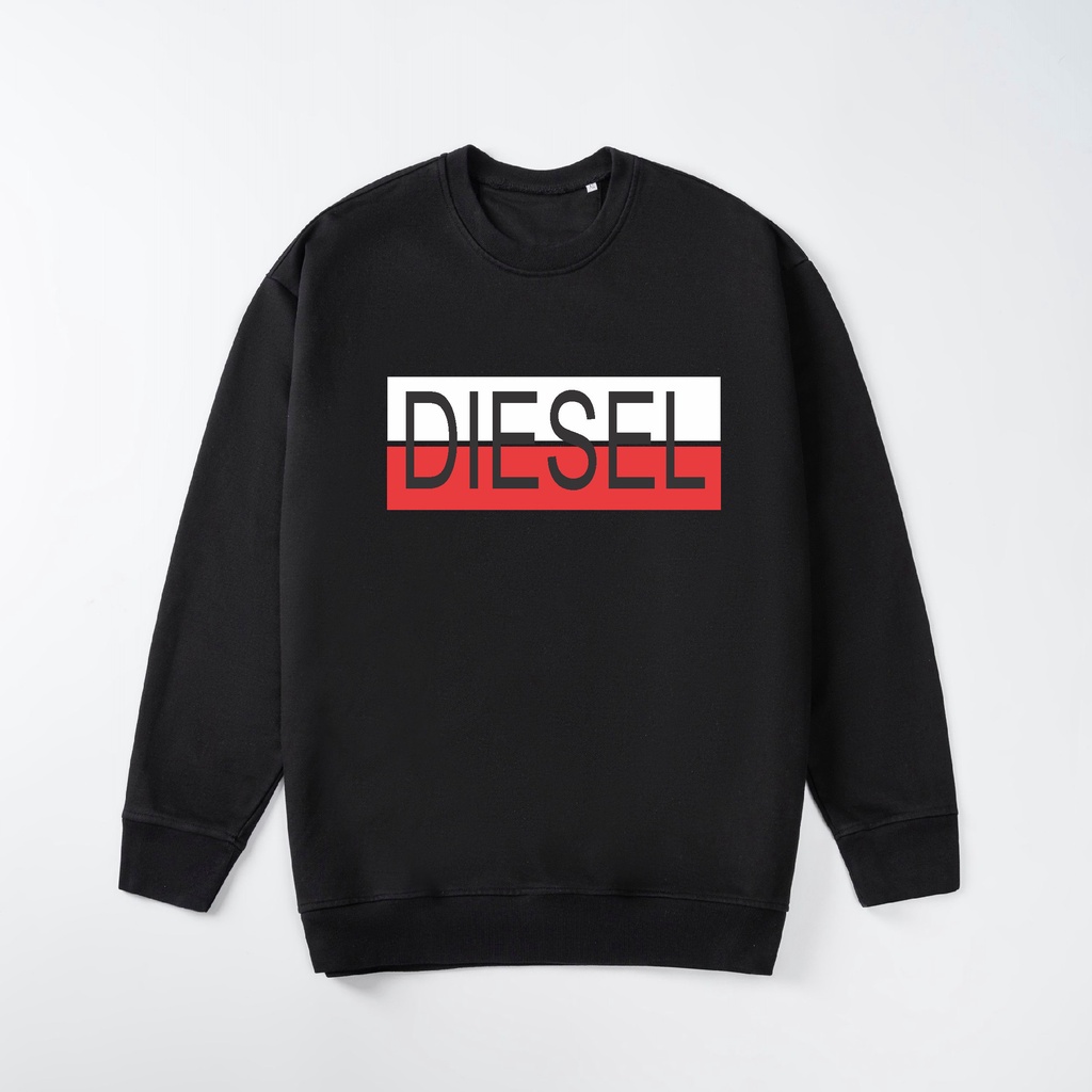 Áo Sweater Tay Dài Chất Liệu Nỉ Poly Thái In Họa Tiết Thời Trang Thu Đông Cho Nam Nữ in chữ DIESEL