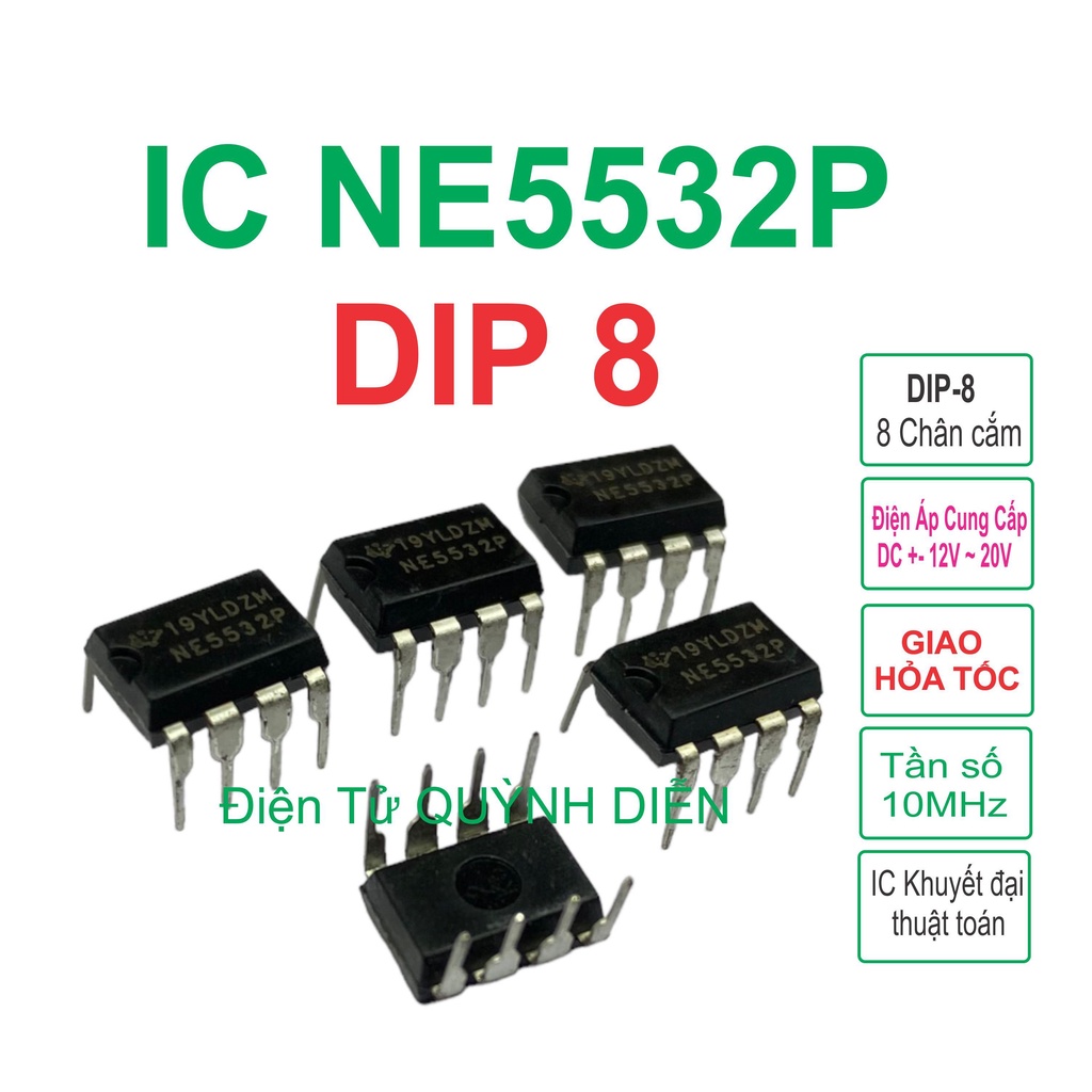 Combo 5 con IC NE5532 DIP-8 (NE5532P 5532) linh kiện điện tử QUỲNH DIỄN