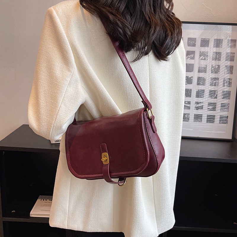 Túi Đeo Chéo Hình Vuông Nhỏ Màu Trơn Dễ Phối Đồ Thời Trang Cho Nữ