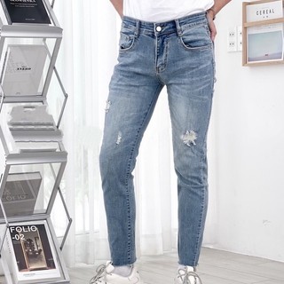 Quần Jean Dài Nam Cao Cấp Mẫu Xanh Rách BEACON DENIM Form Slim Fit JDCC601