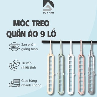 Móc treo quần áo bằng nhựa, móc áo giá rẻ, móc treo 9 lỗ tiết kiệm diện tích (MT9L)