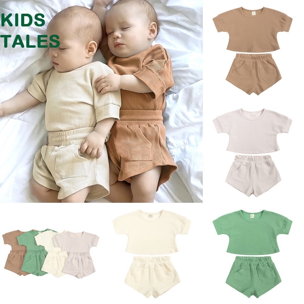 Set Đồ Thể Thao 2 Món Gồm Áo Thun Cotton Trơn + Quần Ngắn Cho Bé Gái