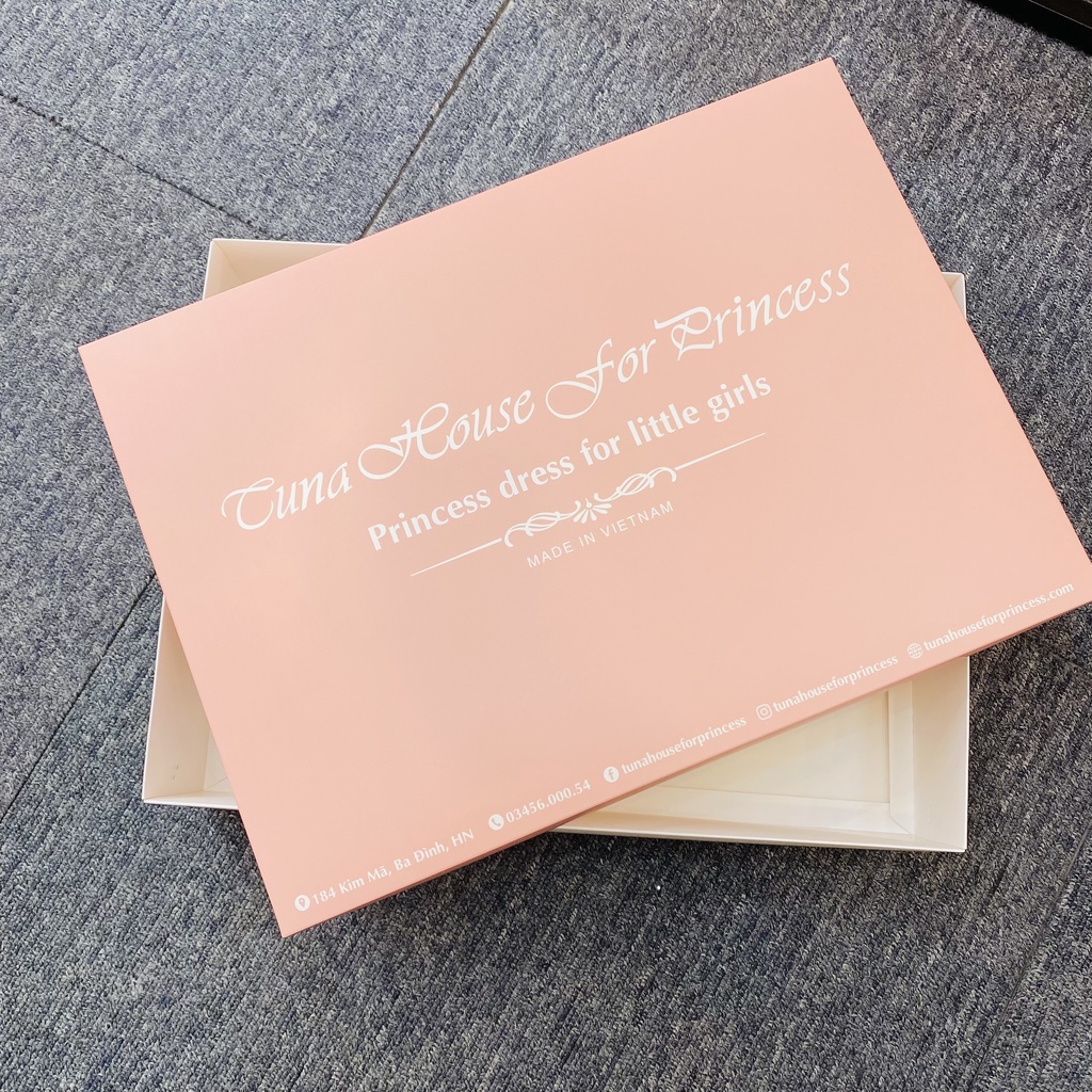 Hộp giấy đựng váy công chúa thiết kế cho bé gái Tuna House For Princess màu hồng làm quà tặng xinh xắn