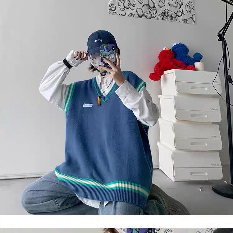 Áo ghile nữ ulzzang form rộng gile tím xanh dương - 001