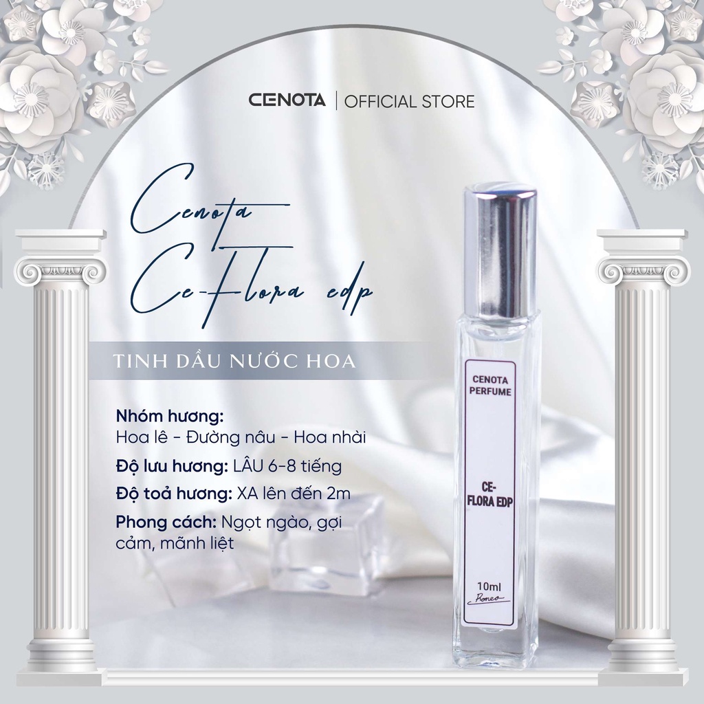 Tinh Dầu Nước Hoa Cenota - Flora EDP Ngọt Ngào, Gợi Cảm, Mãnh Liệt 10ml - Dạng xịt tiện lợi