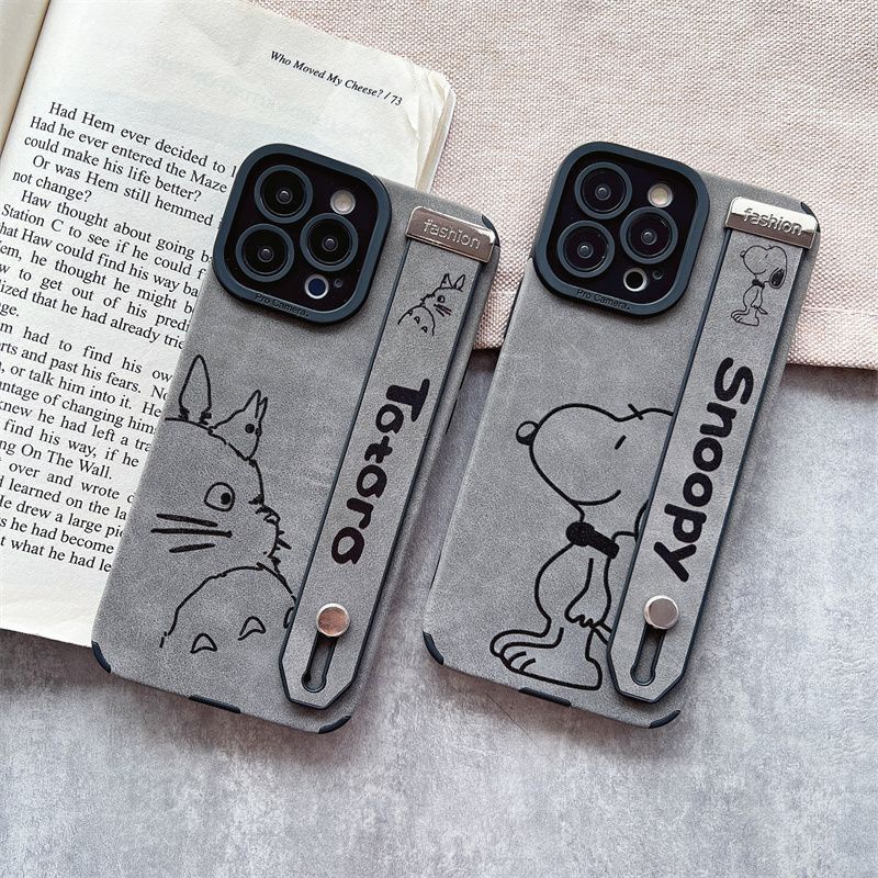 Ốp Điện Thoại Mềm Hình Snoopy / Totoro Đáng Yêu Có Dây Đeo Cho iphone 14 13 12 pro max 14Plus