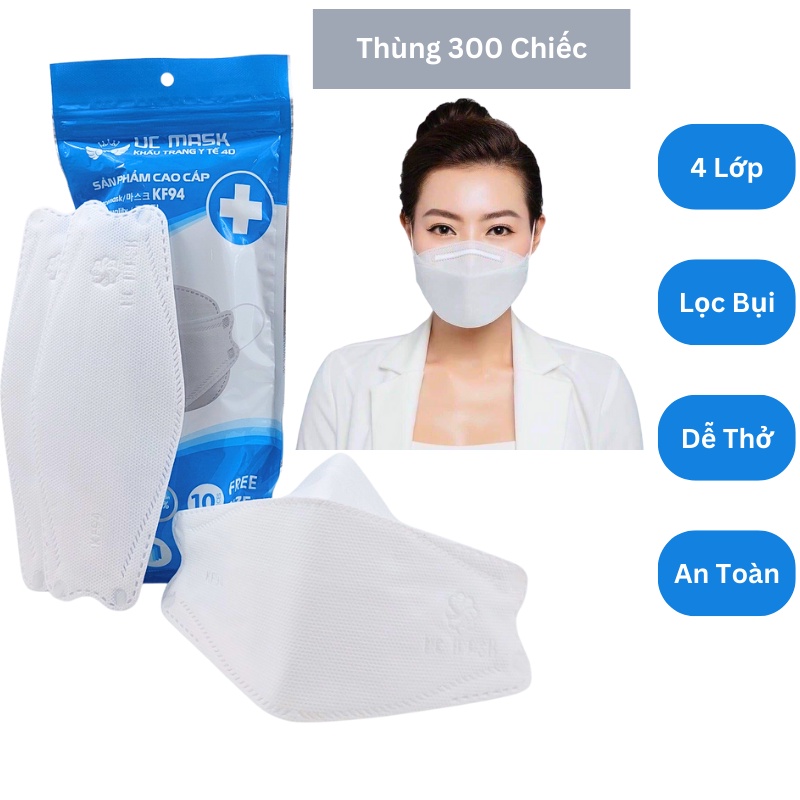 Thùng 300 chiếc khẩu trang kf94 4d ôm sát mặt loc bụi bẩn khẩu trang y tế - ảnh sản phẩm 1