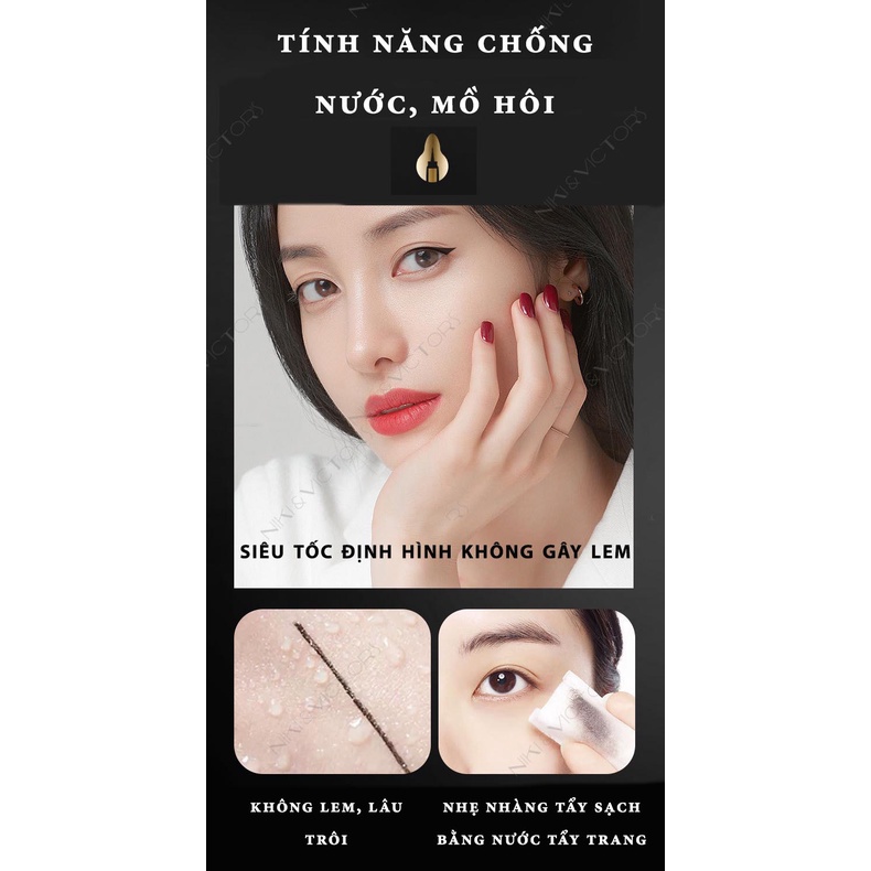 Bút Kẻ Mắt Nước Glamour Eyeliner Nhanh Khô Lâu Trôi Chống Nước Dễ Vẽ Không Lem