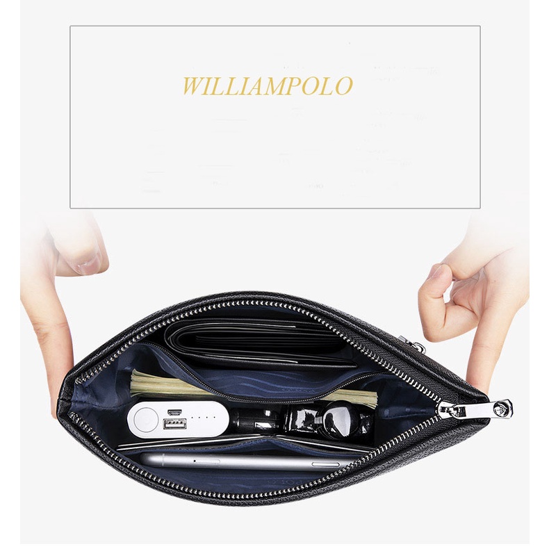 Ví Da cầm tay Nam Cao Cấp Da Bò Thật Chính Hãng WILLIAMPOLO -POLO202141 | BigBuy360 - bigbuy360.vn