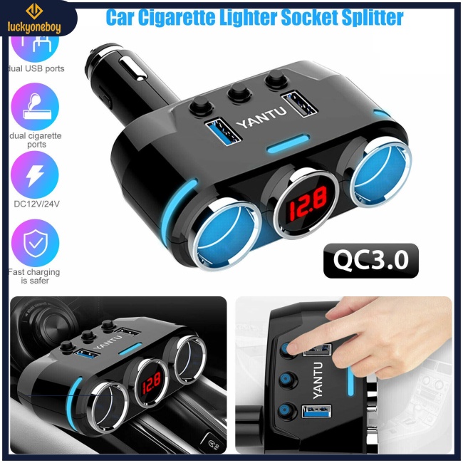 Tẩu Sạc Hai Cổng Usb 2 Chiều Kiêm Bật Lửa Thuốc Lá Cho Xe Hơi