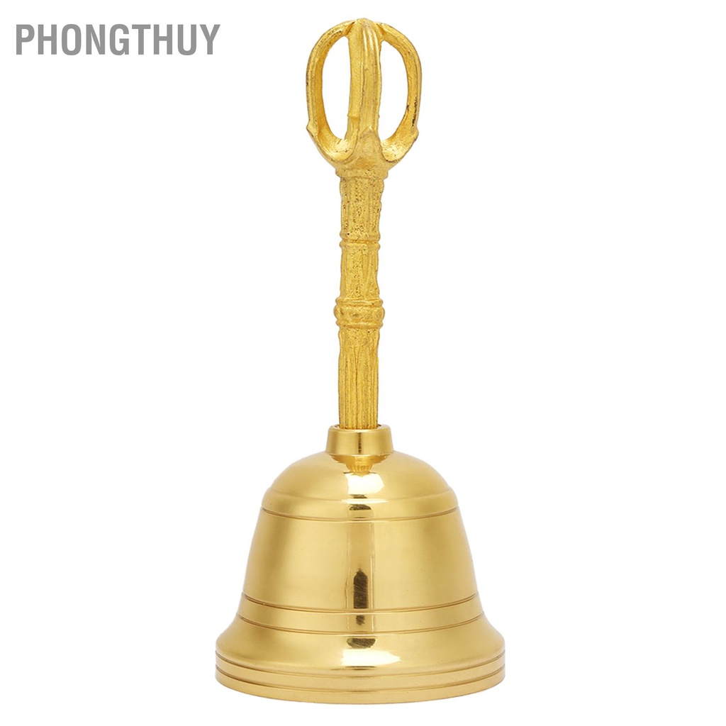 Chuông lắc - Chuông Cầm Tay bằng đồng cho Phật giáo đạo giáo phong thủy 4.5 Inch