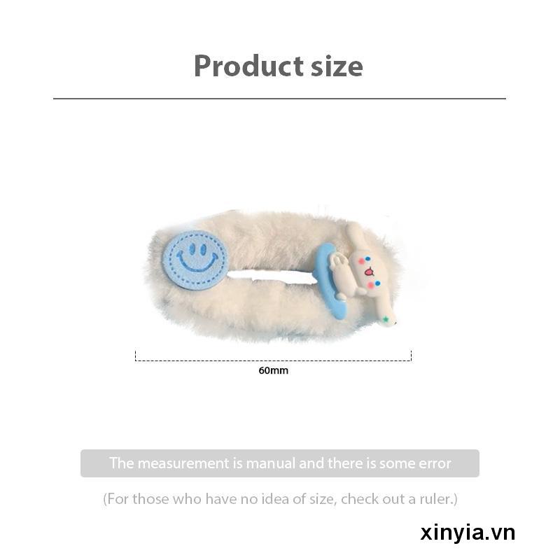 Kẹp Tóc Hình Mặt Cười Hoạt Hình Bằng Lông Nhung Dễ Thương Xinh Xắn