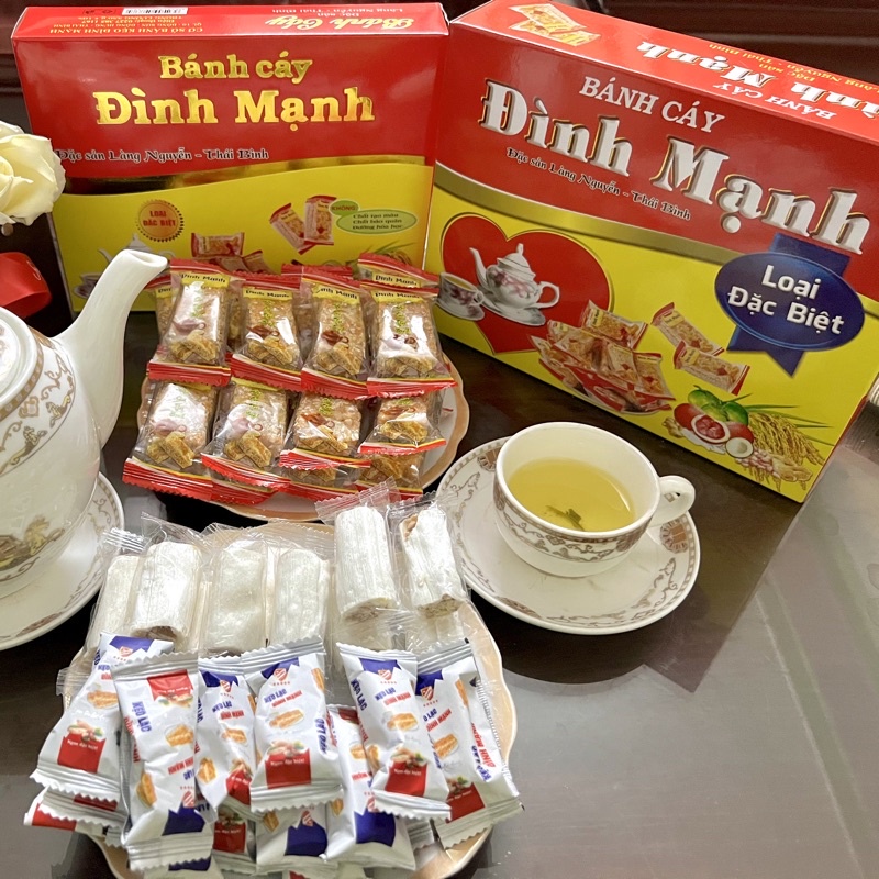 Bánh Cáy Làng Nguyễn - Đặc Sản Thái Bình Hộp 600g Cắt Miếng